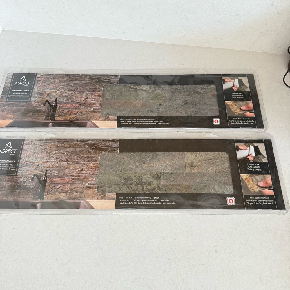 Aspect Stone Peel and Stick Backsplash Set of 2
